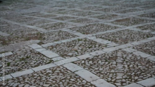 noto sicily italy palazzo nicolaci di villadorata stone square ground floor courtyard exterior outside evening morning with car vehicle parked tilt up photo