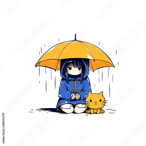 The Cat and the umbrella  photo