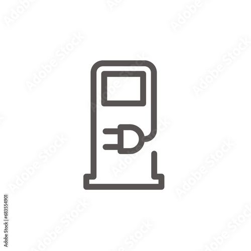 Icon of Electric car charging , Vector Icon, Editable Vector icons about electric charging, supercharger network, sustainable energy and electric vehicules.