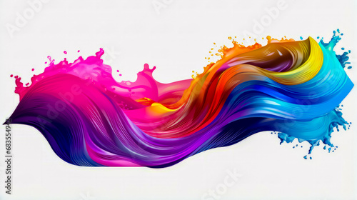 Multicolored wave of paint is shown in this graphic art work.