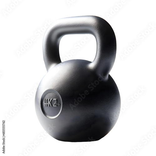 Kettle ball isolated on transparent background, gym equipment, fitness and bodybuilding