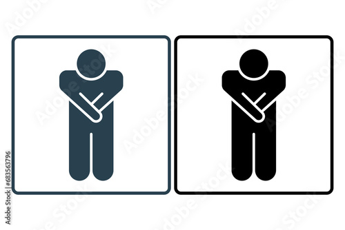 shyness icon. human shy. solid icon style. simple vector design editable