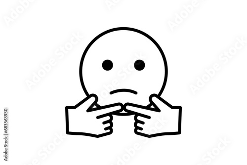 shyness icon. icon related to confusion. line icon style. simple vector design editable