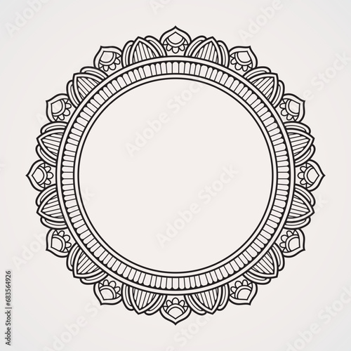 Photo frames, text with beautiful combination of flowers and ornaments. suitable for henna, tattoos, photos, coloring books. islam, hindu,Buddha, india, pakistan, chinese, arab