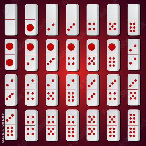 3D sets the white color of the domino with red dots