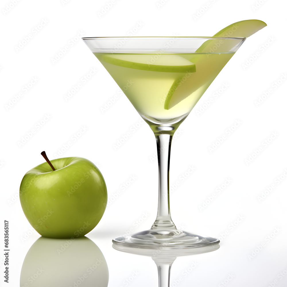 Apple Martini isolated on a white background