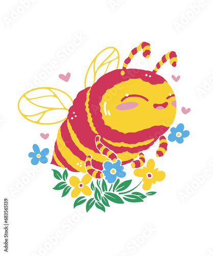Cute Bee Flowers