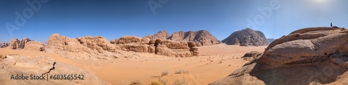 Wadi Rum Desert, Jordan. The red desert and Jabal Al Qattar mountain.Where some famous movies where shot,Star Wars,Lawrence of Arabia. 