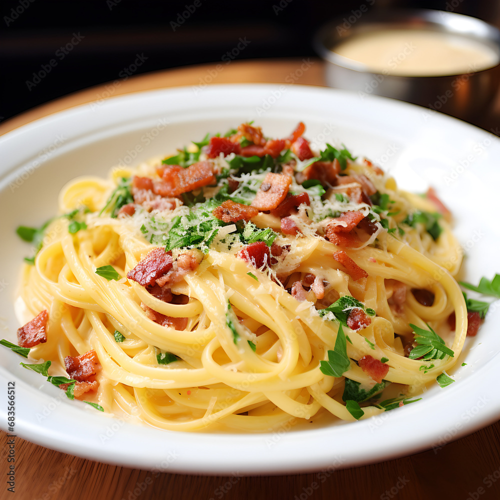 Italian Creamy Spaghetti Carbonara 
