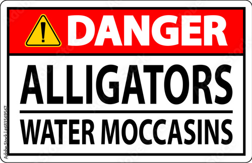 Danger Sign Alligators - Water Moccasins
