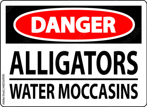 Danger Sign Alligators - Water Moccasins