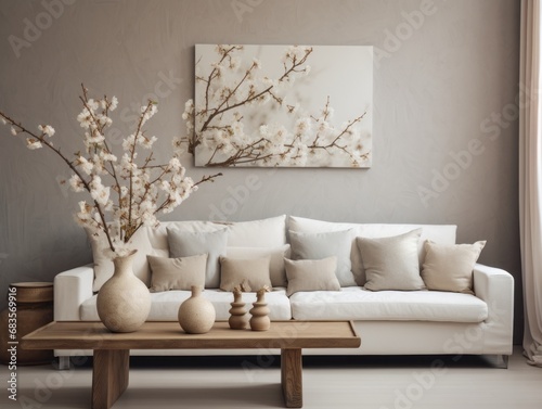 Revitalize Your Space: Fresh Flower Accents for Empty Living Rooms Generative AI