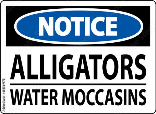 Notice Sign Alligators - Water Moccasins