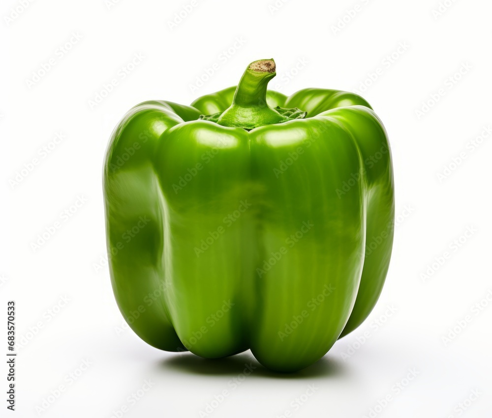 Stunning Solo: An Exquisite Image of an Isolated Green Bell Pepper Generative AI