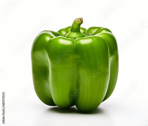 Stunning Solo  An Exquisite Image of an Isolated Green Bell Pepper Generative AI