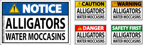 Danger Sign Alligators - Water Moccasins