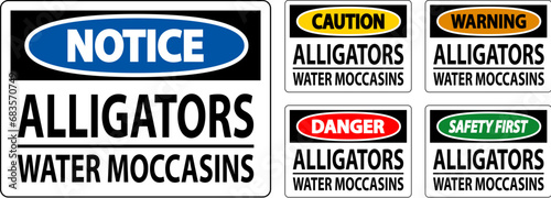 Danger Sign Alligators - Water Moccasins