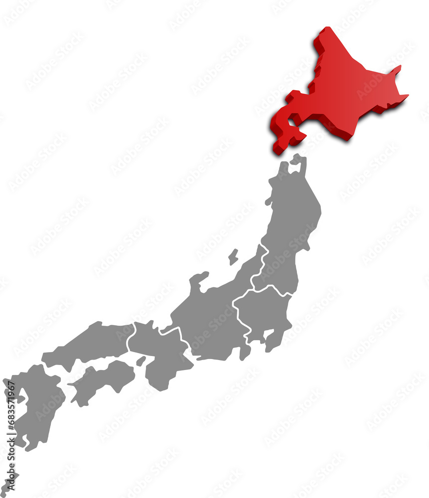 HOKKAIDO MAP JAPAN DEPARTMENT ISOMETRIC MAP HOKKAIDO MAP JAPAN DEPARTMENT ISOMETRIC MAP