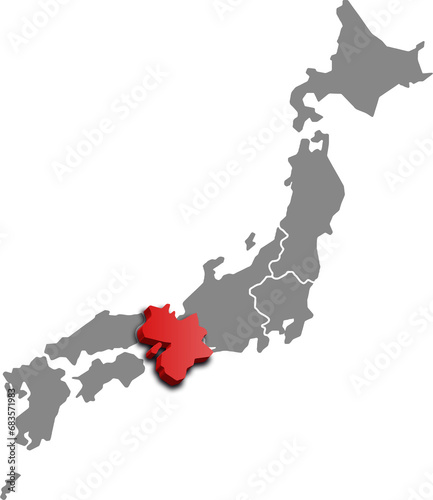 KANSAI MAP JAPAN DEPARTMENT ISOMETRIC MAP