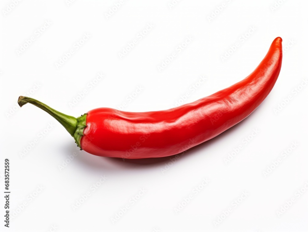 Experience the Spice: Captivating Red Chili Isolated on a Pure White Background Generative AI