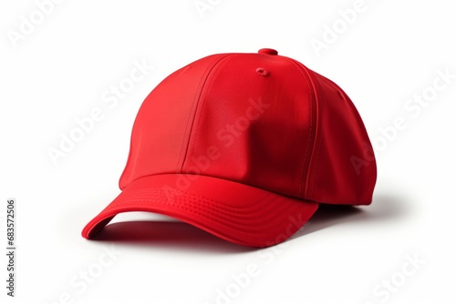 Vibrant Red Baseball Cap: Perfect Pop of Color for Any Outfit! Generative AI