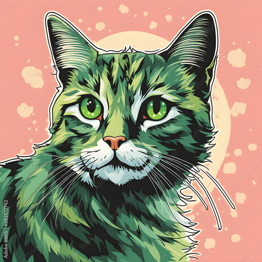 Fototapeta green cat