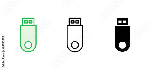 Usb icon set. Flash disk icon vector