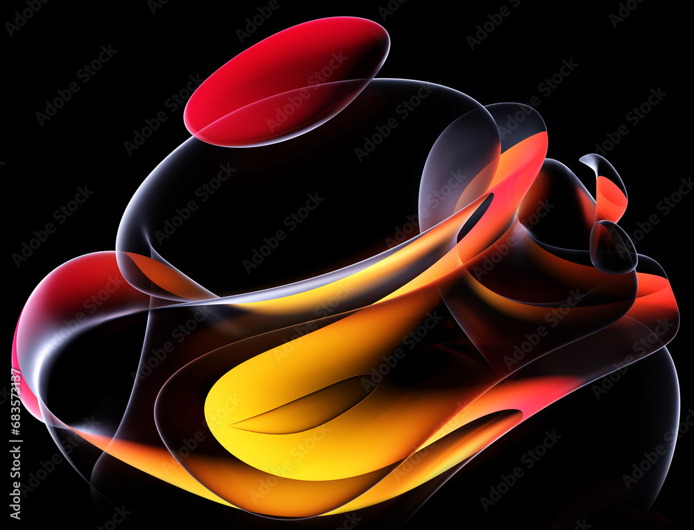 Obraz 3d render abstract art part of surreal 3d ball sphere in curve ...