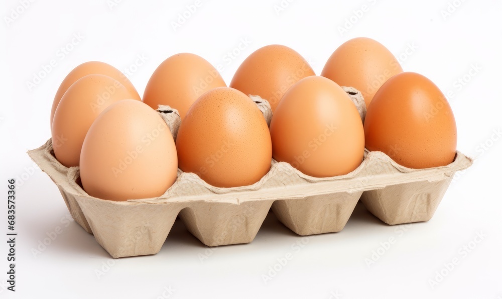 Experience the Rustic Charm: Unveiling Six Farm Fresh Eggs in a Cardboard Carton Generative AI Experience the Rustic Charm: Unveiling Six Farm Fresh Eggs in a Cardboard Carton Generative AI