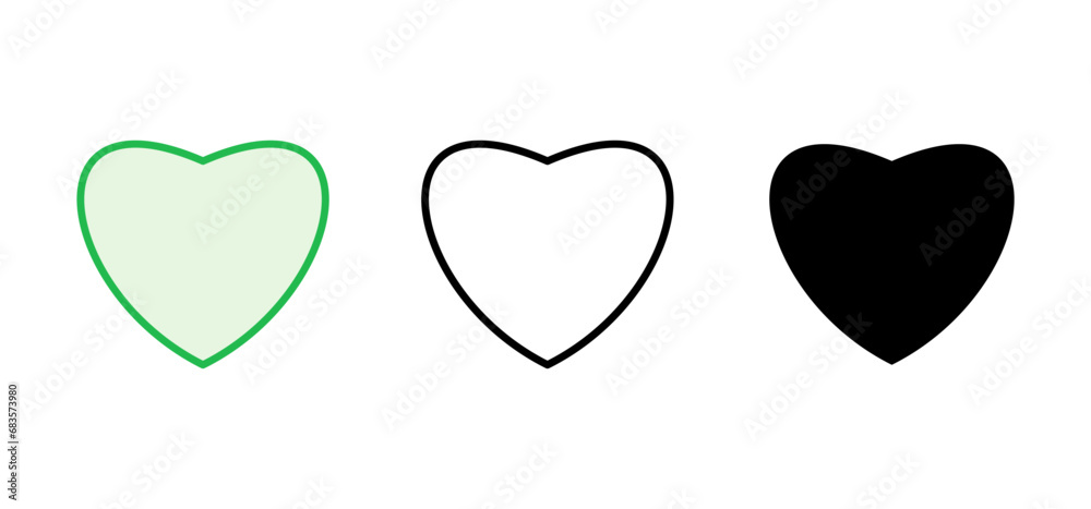 Love icon set. Heart icon vector. Like icon vector.
