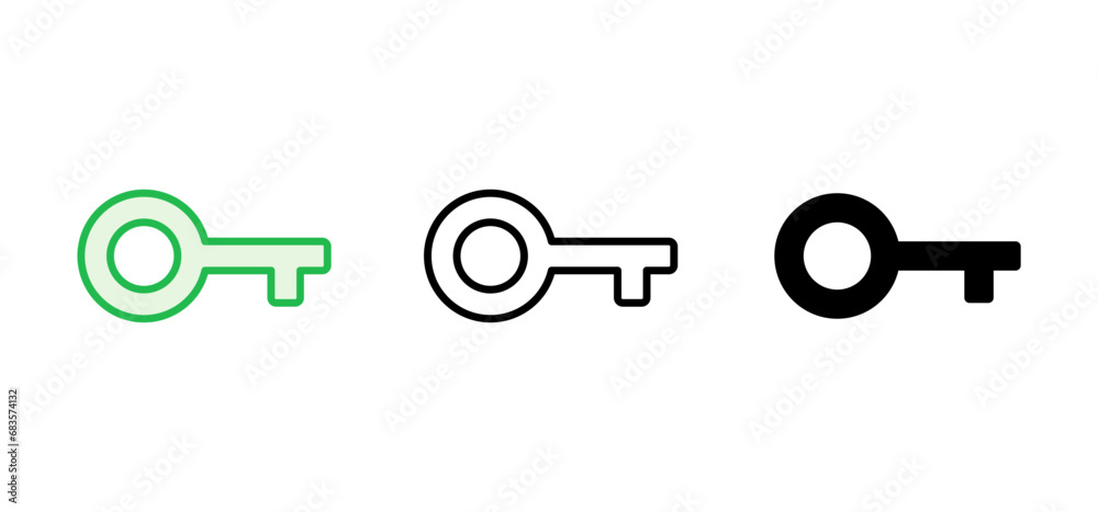 Key icon set. Key vector icon. Key symbol Key icon set. Key vector icon. Key symbol