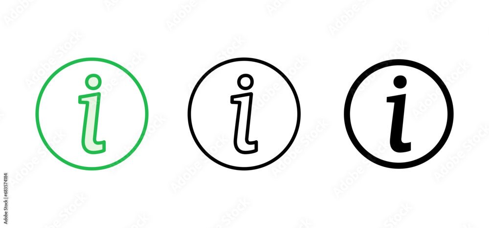 Info sign icon set. about us icon vector. Faq icon