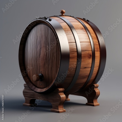 Discover the Art of Winemaking: Stunning Close-Up of a Vintage Wooden Barrel Generative AI