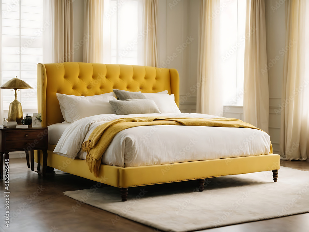 Fototapeta premium Photos of bedroom designs in different colors with high-resolution technology and quality