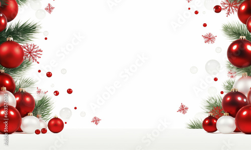 Festive Christmas Illustration - Holiday Elements on White Background