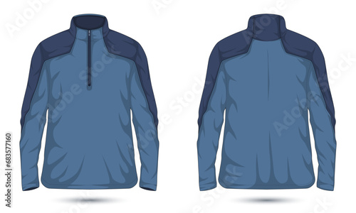 Casual quarter zip sweatshirt mockup front and back view photo