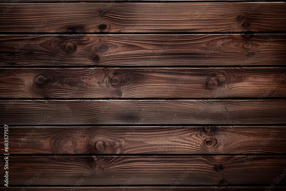 Naklejka premium Rich and Textured Dark Wood Background - Authentic Woodgrain Design Created with Generative AI Tools