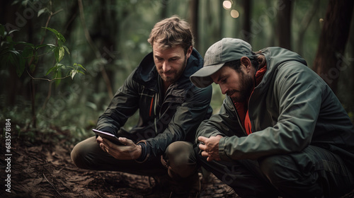 Nature Behavior Research: A photo of scientists using technology to study and protect wildlife and
