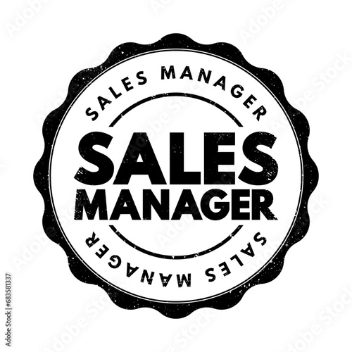 Sales Manager text stamp, concept background