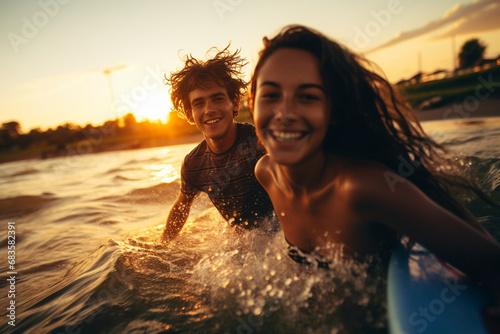 couple having fun in the sea, Generative AI  © Jay