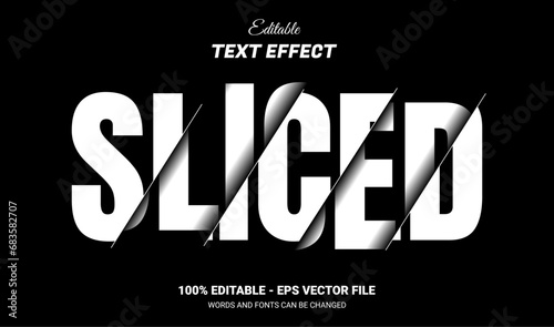 sliced editable text effect