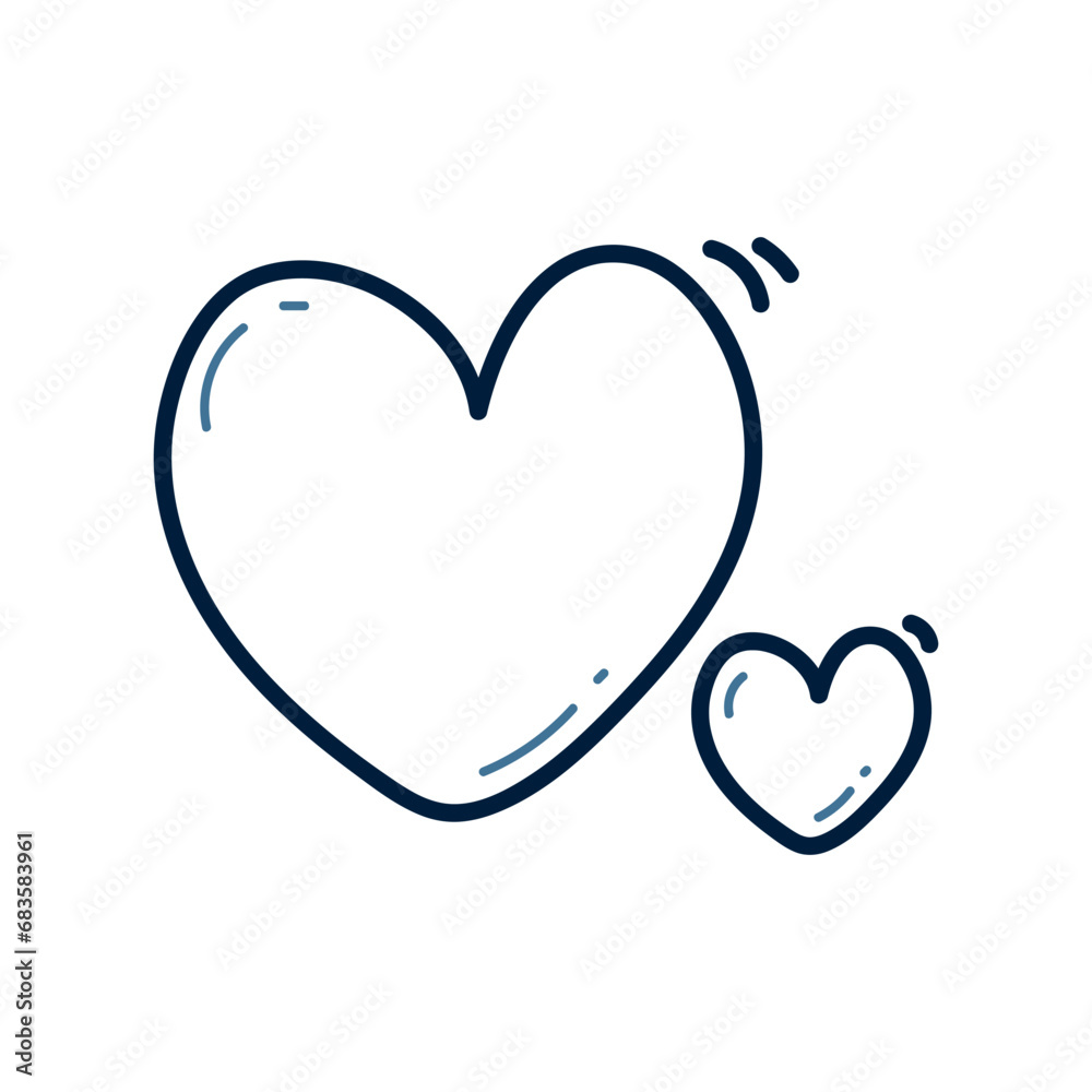 Hand drawn heart doodle illustration. Love doodle icon. Hand drawn heart doodle illustration. Love doodle icon.
