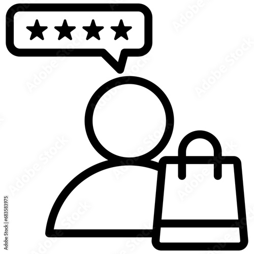 Customer Satisfaction Outline Icon