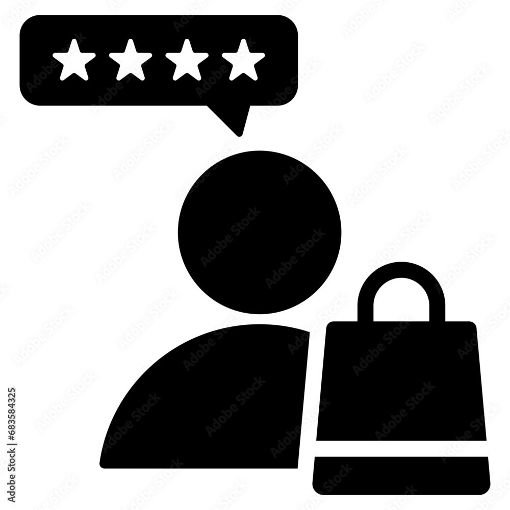 Customer Satisfaction Glyph Icon Customer Satisfaction Glyph Icon