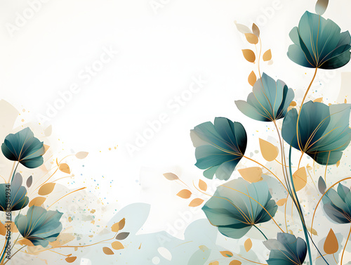 Abstract Mint color floral background. VIP Invitation and celebration card. © ABDULRAHMAN