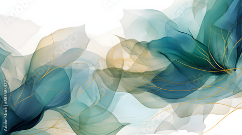 Abstract Teal floral background. VIP Invitation and celebration card.
