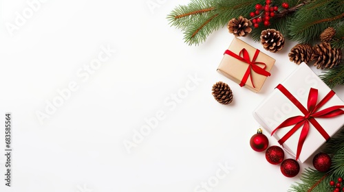 gift box ,Christmas tree and Christmas lights on bokeh and blurred background. decorations, xmas, celebrate new year happy festival, party, gift, present, card, happiness, countdown