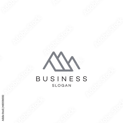 Mountain hills adventure power energy hiking logo design business solution abstract vector brand flat Icon design vector modern minimal style illustration emblem sign symbol logotype typography