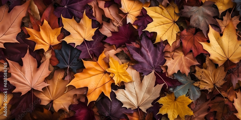 Autumn background from lying colorful fallen tree leaves. top view. Autumn background from lying colorful fallen tree leaves. top view.