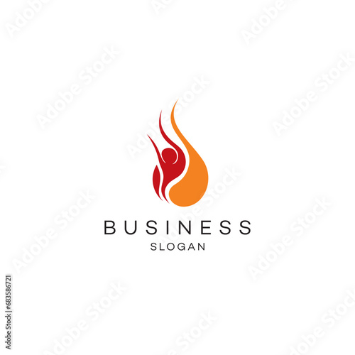 Flame fire drop hot energy power heating burning logo design business solution abstract vector brand flat Icon design vector modern minimal style illustration emblem sign symbol logotype typography